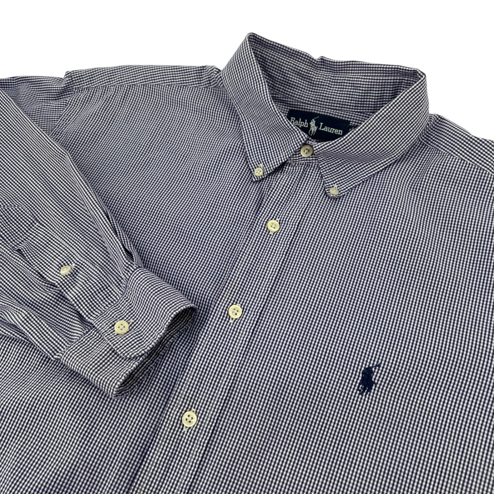 Ralph Lauren Yarmouth Mens Gingham Button Down‎ Shirt 17.5 Neck 34/35 Sleeve